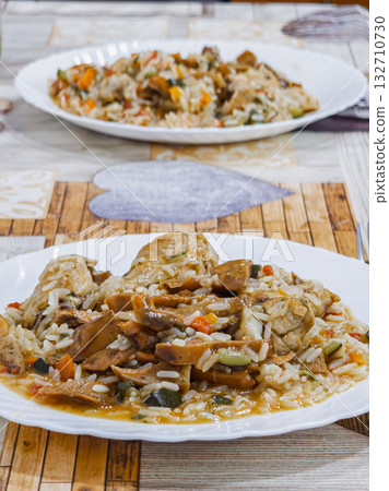 Wild mushrooms sauteed with garlic and parsley in olive oil. Mediterranean cuisine Wild mushrooms sauteed with garlic and parsley in olive oil. Mediterranean cuisine 132710730