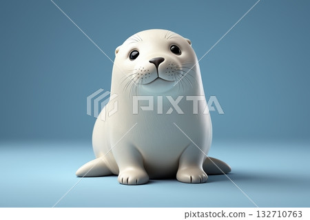 可爱卡通海豹形象 可爱卡通海豹形象 132710763