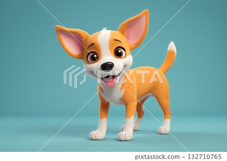 可爱卡通小狗形象素材 可爱卡通小狗形象素材 132710765
