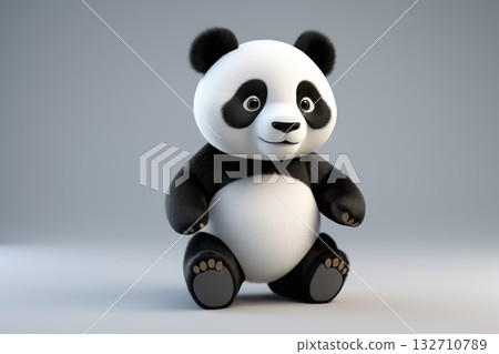 卡通熊猫形象素材 132710789