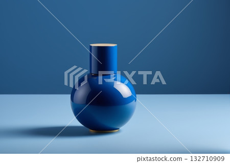 蓝色圆瓶静物特写 132710909
