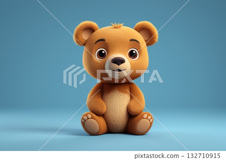 可爱卡通小熊坐姿形象 可爱卡通小熊坐姿形象 132710915
