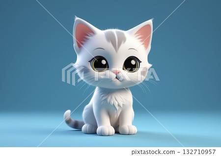 可爱卡通小猫形象素材 可爱卡通小猫形象素材 132710957