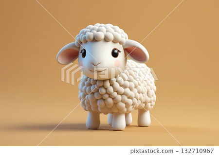 可爱卡通绵羊形象素材 可爱卡通绵羊形象素材 132710967