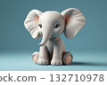 Cute cartoon elephant sitting image 132710978