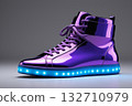 Purple glowing high-top sneakers 132710979