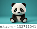 Cute cartoon panda sitting image 132711041