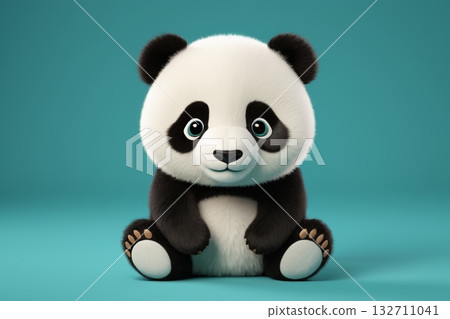 可爱卡通熊猫坐立形象 可爱卡通熊猫坐立形象 132711041