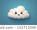 Cute cartoon clouds on a blue background 132711046