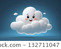 Cartoon smiley cloud image 132711047