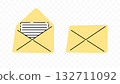 Open and closed envelope with letter, graphic design. Message, post, mail and postal, vector design and illustration 132711092