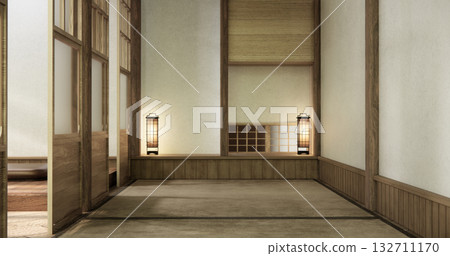 Empty room,Clean japanese minimalist room interior, 3D rendering Empty room,Clean japanese minimalist room interior, 3D rendering 132711170