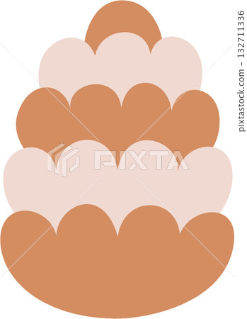 pine cone winter christmas ornaments decoration element, flat png illustration cartoon design 132711336