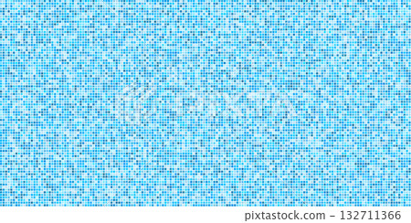 Square blue mosaic tiles seamless pattern. Pool texture and pixel grid layout. Bathroom or kitchen wall and floor pattern. Flat vector background illustration Square blue mosaic tiles seamless pattern. Pool texture and pixel grid layout. Bathroom or kitchen wall and floor pattern. Flat vector background illustration 132711366