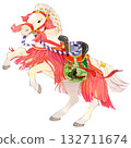 Decorative horse watercolor illustration Decorative horse watercolor illustration 132711674