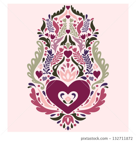 floral background with floral ornament 132711872