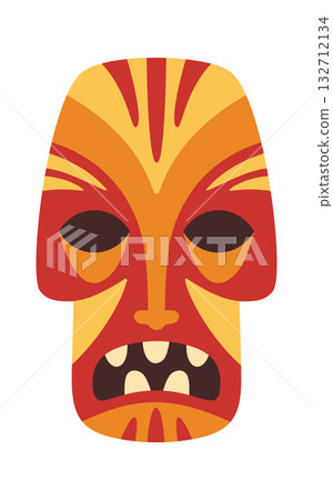 Cartoon tribal native african mask 132712134