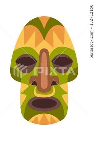 Cartoon african mask aboriginal totem Cartoon african mask aboriginal totem 132712150