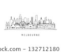 Detailed Melbourne skyline vector illustration.  132712180