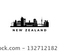 Vector New Zealand skyline.  132712182