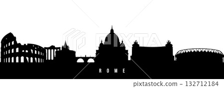 Vector silhouette illustration of Rome City urban skyline. 132712184