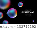 Colorful spheres float against dark background, creating festive 132712192