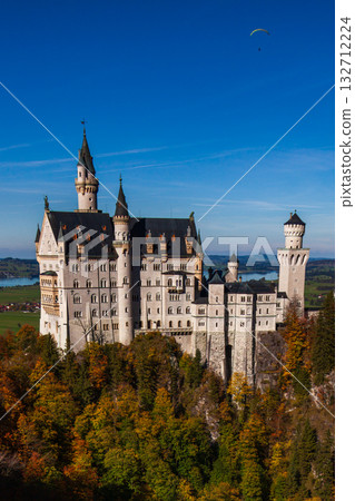 The magnificent view of Neuschwanstein Castle in the autumn morning light The magnificent view of Neuschwanstein Castle in the autumn morning light 132712224