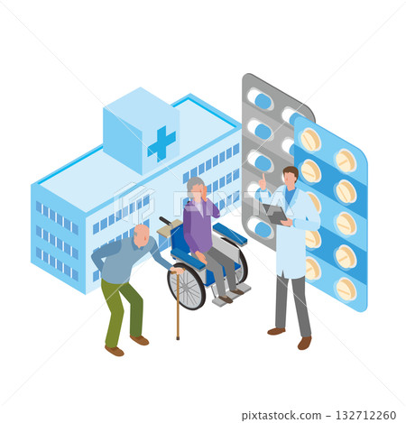 醫生開藥，老年男女 132712260