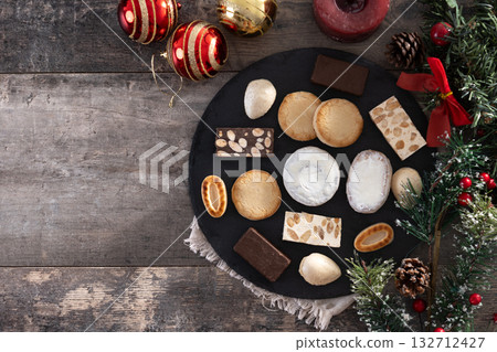 Traditional Spanish Christmas sweets assortment 132712427