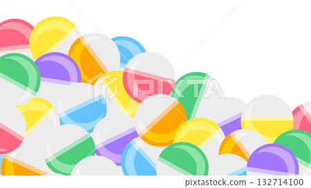 Colorful capsule background material (gachapon, toys) 132714100