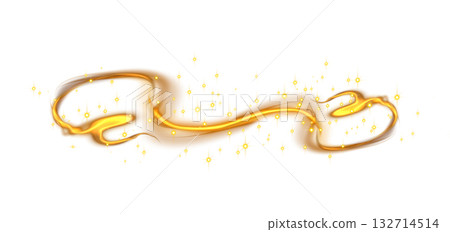 Golden light trail with sparkling particles and luminous streaks on transparent background for luxury celebration event Golden light trail with sparkling particles and luminous streaks on transparent background for luxury celebration event 132714514