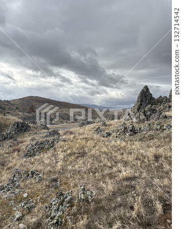 bare rocks cliffs relief cloudy bare rocks cliffs relief cloudy. High quality photo 132714542