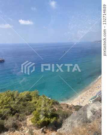 Cliffside forest coastline. High quality photo Cliffside forest coastline. High quality photo 132714689