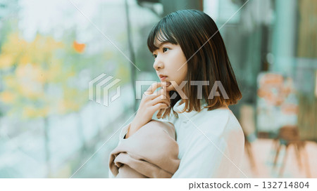 A woman thinking A woman thinking 132714804