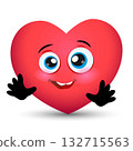 vector illustration of cartoon character heart 132715563