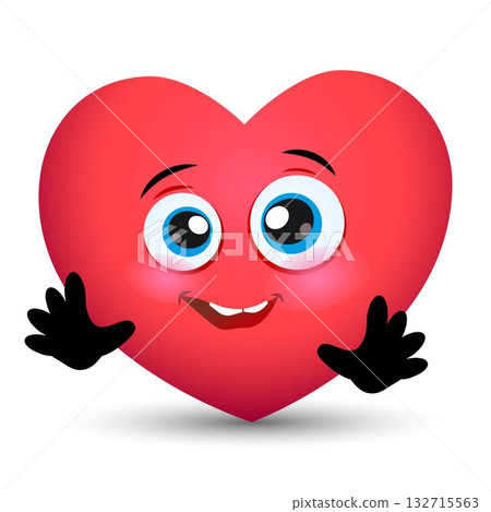 vector illustration of cartoon character heart 132715563