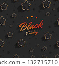 Black friday sale geometric background. Black shine star 3d background. Black friday sale logo for banner, web, header and flyer, design. Christmas and new year shopping. 132715710