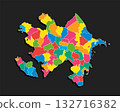 Vector map of Azerbaijan divided on regions 132716382