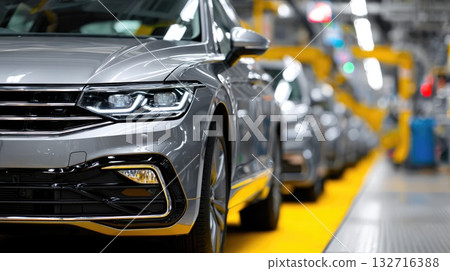 Modern Car Production Line in Factory 132716388