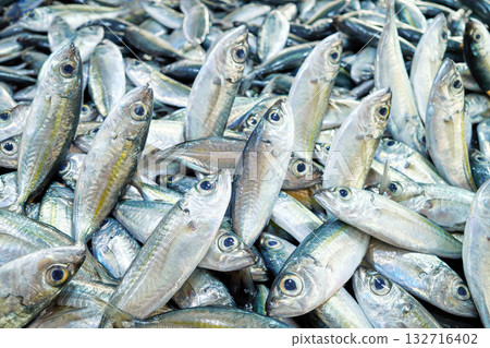 Freshly caught sea fish at a market, selective focus, Borneo, Malaysia. Freshly caught sea fish at a market, selective focus, Borneo, Malaysia. 132716402