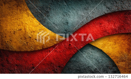 Abstract Curved Texture with Red and Yellow Shapes Abstract Curved Texture with Red and Yellow Shapes 132716464