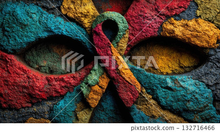 Abstract Mask with Multicolor Stone Texture Abstract Mask with Multicolor Stone Texture 132716466