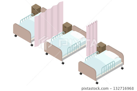 Isometric illustration: Inpatient ward 132716968