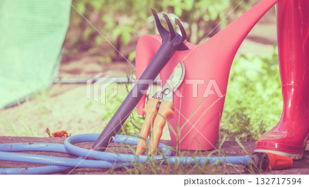 Gardening tools outdoor in garden Gardening tools outdoor in garden 132717594