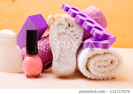 Pedicure accessories set tools closeup Pedicure accessories set tools closeup 132717878