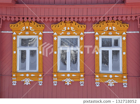 Carved window wooden platbands Carved window wooden platbands 132718052