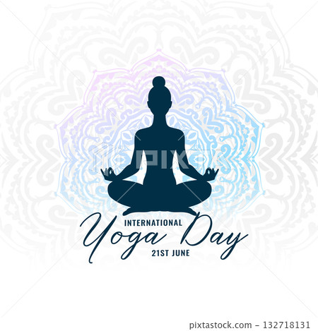 world yoga day 21st june mandala background design 132718131
