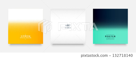 three empty halftone retro texture background in set three empty halftone retro texture background in set 132718140