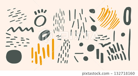 pack of underline scribble shape element in doodle art pack of underline scribble shape element in doodle art 132718160
