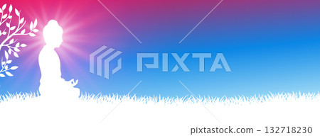 nice buddha purnima or vesak day greeting banner with text space 132718230